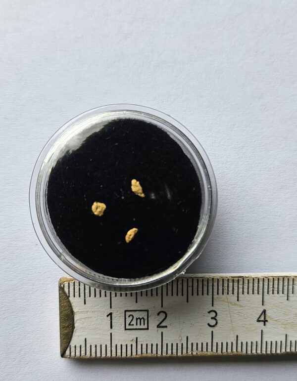 3 kleine Goldnugget/Flitter aus dem Wallis 0.08g