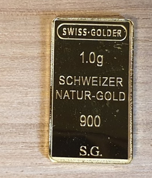 Goldbarren-2019_2 Medaille/Goldbarrenform 2019 aus Schweizer Naturgold Rarität!