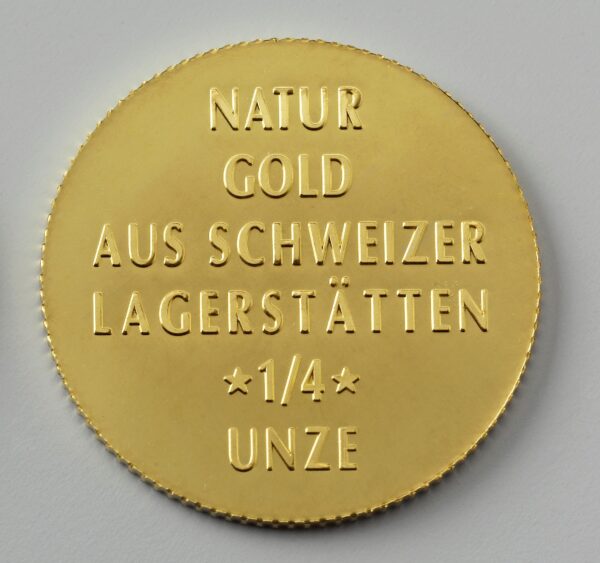 "Schweizer Golder" 2017 die seltene Medaille/Münze aus Schweizer Naturgold limitierte und nummerierte Auflage 77 Stk.
