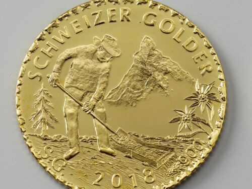 Schweizer-Golder-2018_1 "Schweizer Golder" 2018 die seltene Medaille/Münze aus Schweizer Naturgold limitierte und nummerierte Auflage nur 55 Stk.