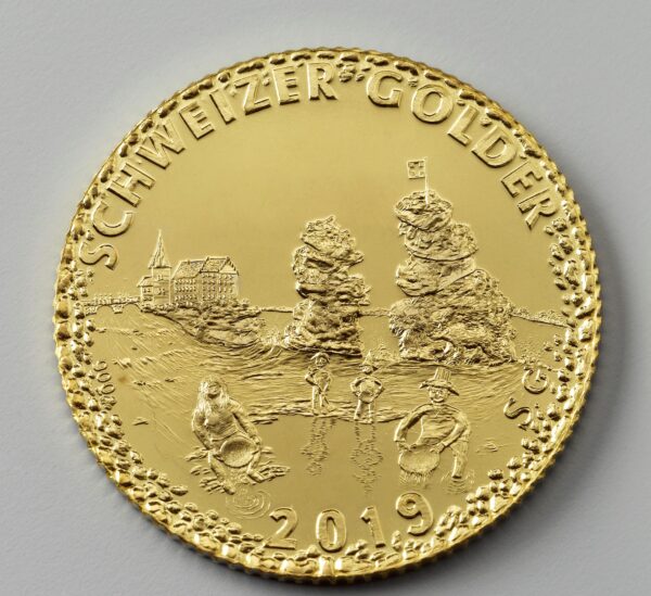 "Schweizer Golder" 2019 die seltene Medaille/Münze aus Schweizer Naturgold limitierte und nummerierte Auflage nur 33 Stk!