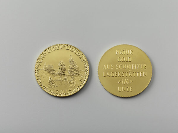 "Schweizer Golder" 2019 die seltene Medaille/Münze aus Schweizer Naturgold limitierte und nummerierte Auflage nur 33 Stk!