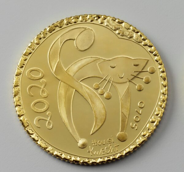 "Schweizer Golder" 2020 die seltene Medaille/Münze aus Schweizer Naturgold, limitierte und nummerierte Auflage nur 100 Stk! Design by Housi Knecht