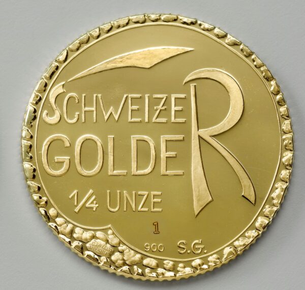 "Schweizer Golder" 2020 die seltene Medaille/Münze aus Schweizer Naturgold, limitierte und nummerierte Auflage nur 100 Stk! Design by Housi Knecht